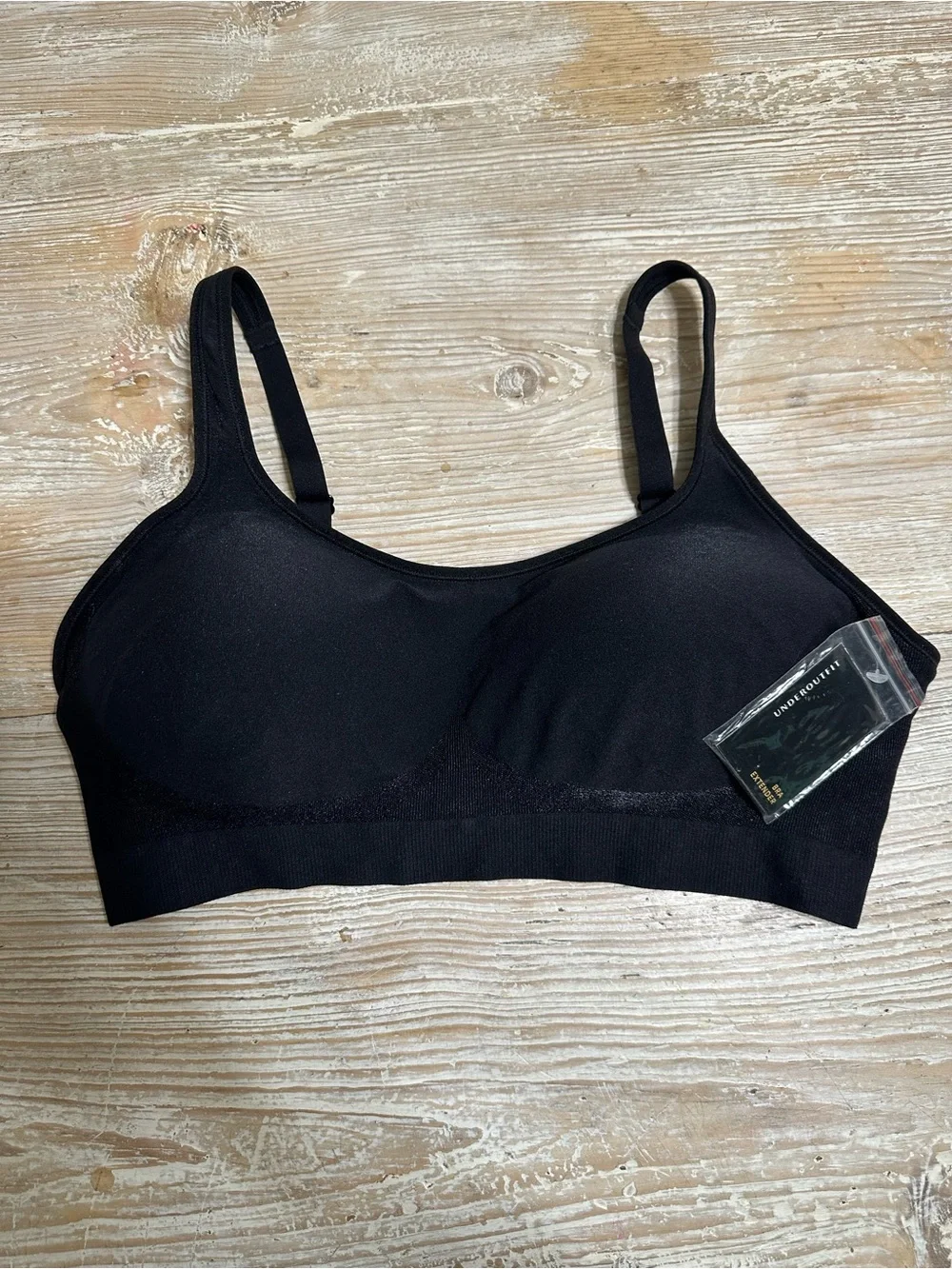 NWT Underoutfit Comfort Shaping Bra Black Wireless Sz XL